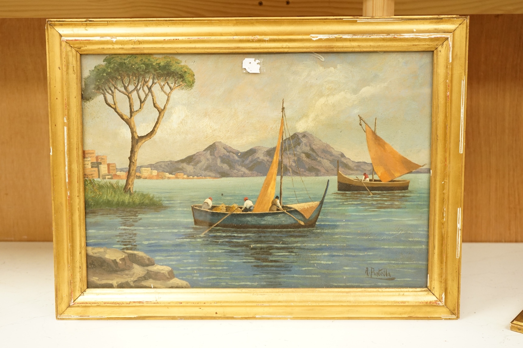 Continental School, Coastal views with boats, each bearing signature, pair of oils on board, 32 x 46cm